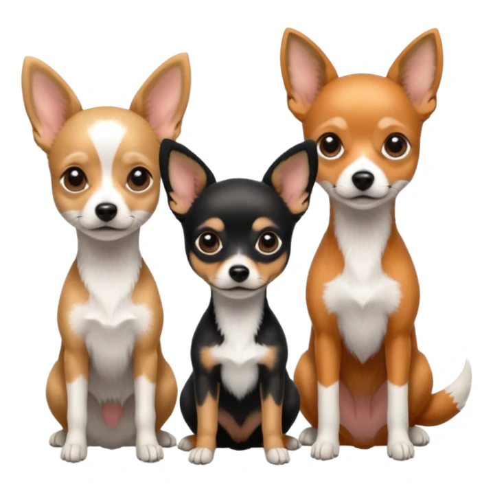 3 cagnolini seduti (ciuaua, bassotto,  fox terrier ) in bianco e nero con vestitini in maglia sticker