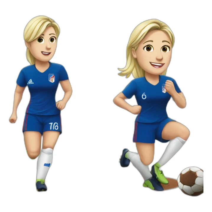 Marine le Pen qui joue au foot sticker