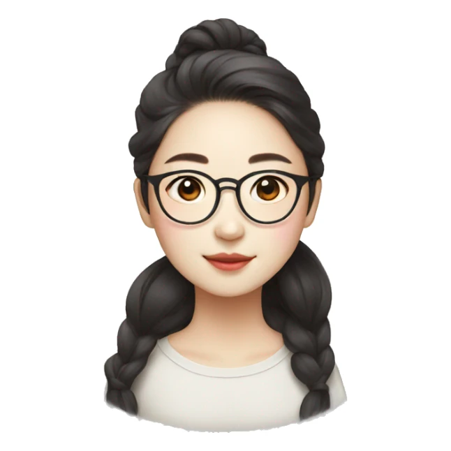 beautiful korean girl with glasses sticker