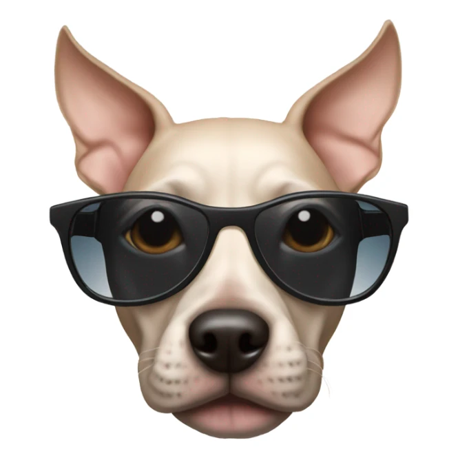 American Hairless Terrier with sunglasses  sticker