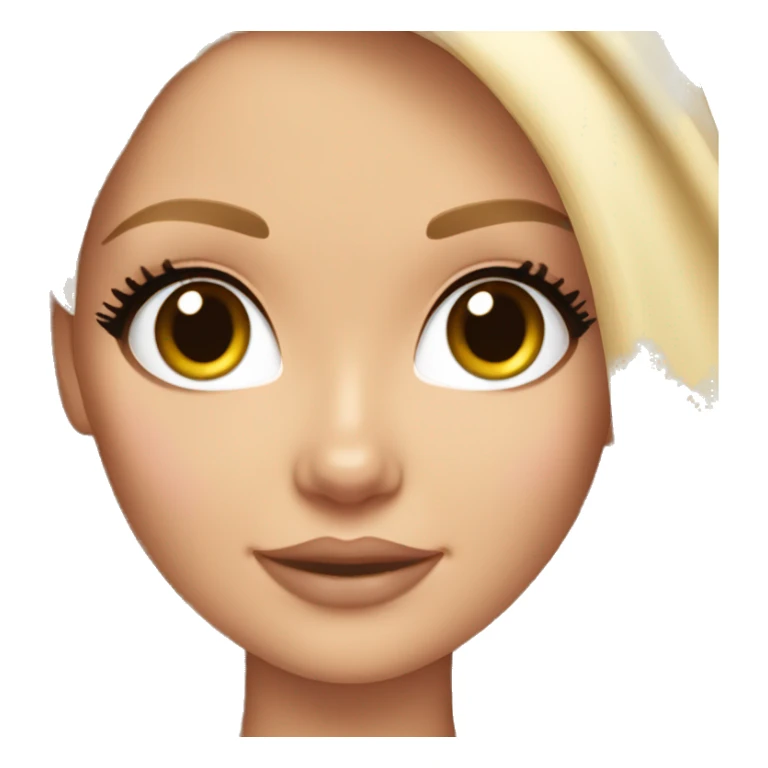 Barbie long blonde hair brown eyes sticker