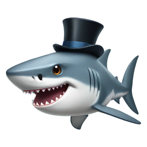 Shark with a top hat sticker