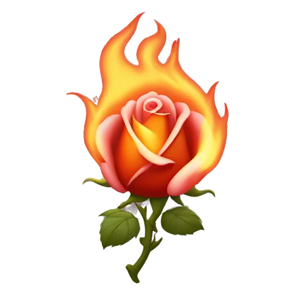 Cœur rose avec des flammes  sticker