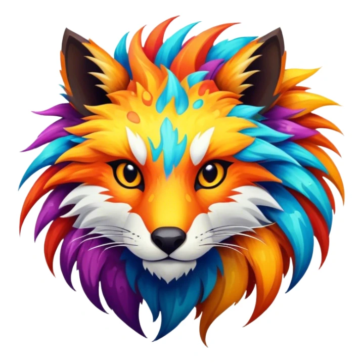 a colorful edgy vernid-fionbri-animal-creature with splash patterns sticker