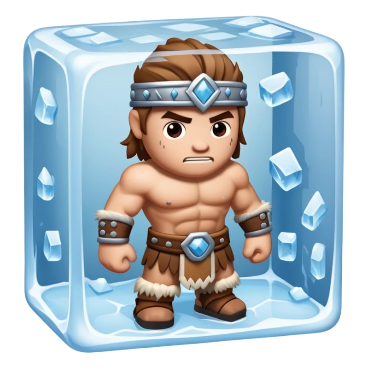 Barbarian in a block of ice sticker