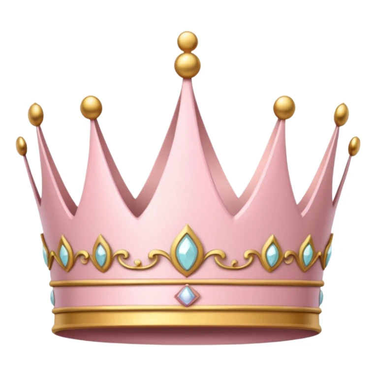 white and pastel pink tall elegant crown sticker