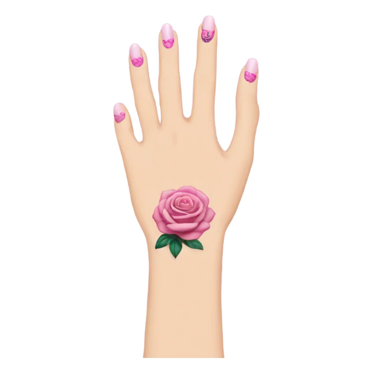 White girl arm with pink nails and tattoos sticker