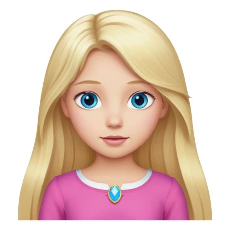 Aurora with long blonde hair, blue eyes, pink outfit sticker