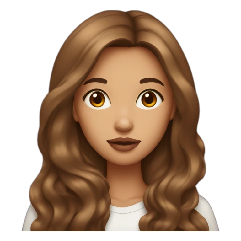 A girl with lush lips and brown long hair sticker