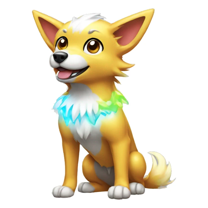 Colorful Shiny Electric Dog Pokémon sticker