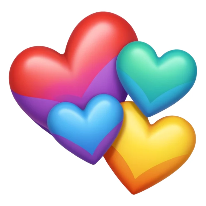 Regenboog hartjes met kleurende hartjes sticker