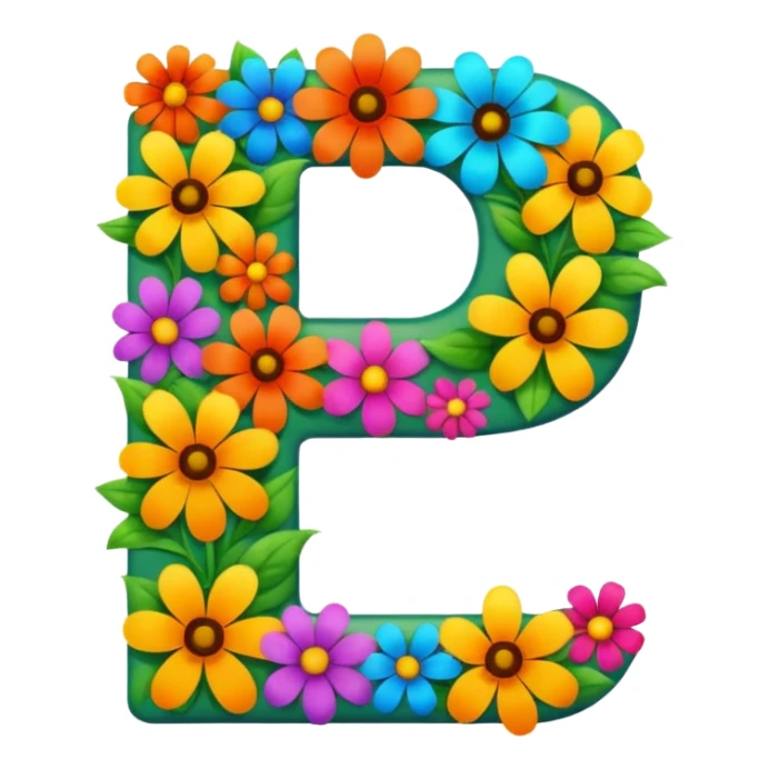clear bold number 7 densely covered with large vibrant colorful flowers sticker