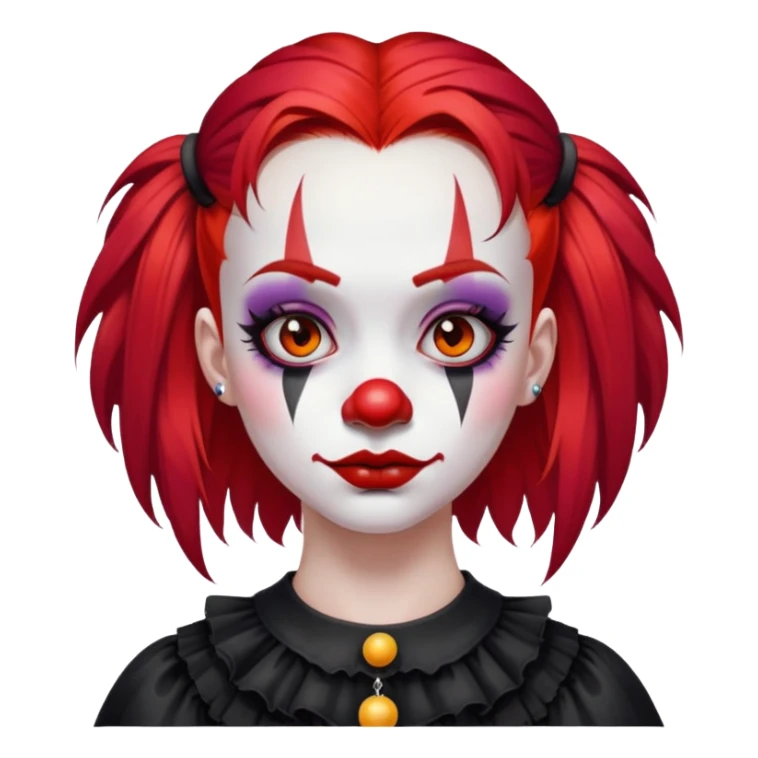 Gothgirl with eyebrow piercings clown red hair sticker