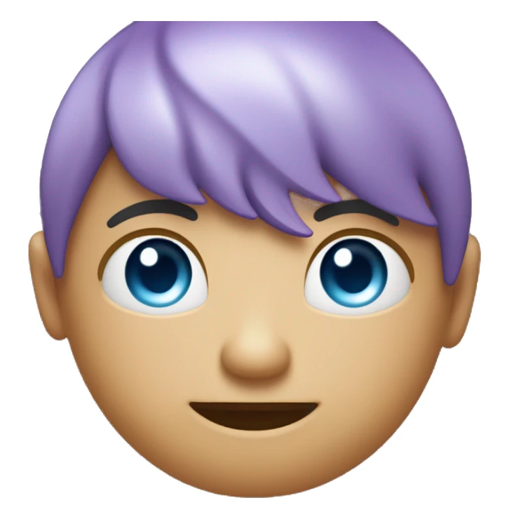 Design an emoji for Oria with a circular face, soft purple-blue gradients, a cheerful smile, sparkly eyes, and a glowing halo or orbiting dots. Add a stylized “O” and subtle circuit patterns to reflect its AI-powered identity. sticker