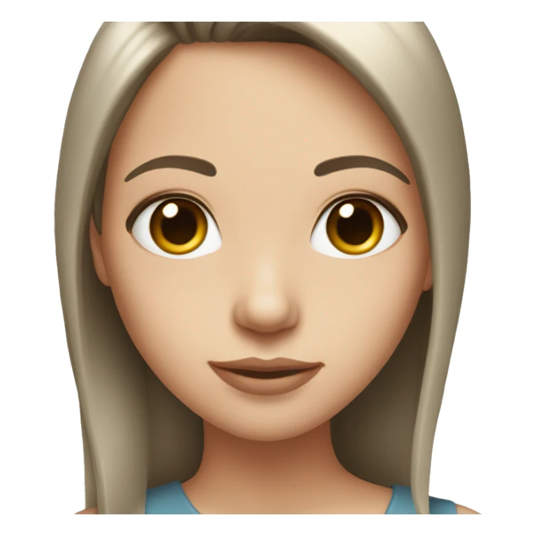 White brunette girl with straight and a pretty face sticker