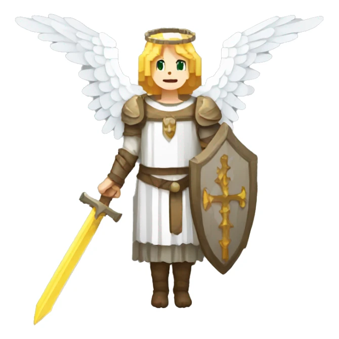 Pixel art of a medieval angel  sticker