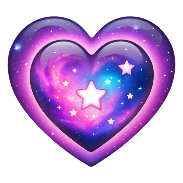 heart emoji galaxy stars sticker