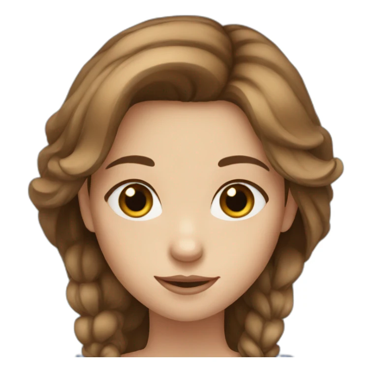 A girl with blue eyes and brown hair sticker