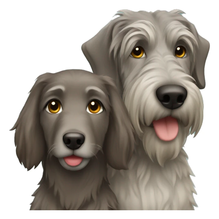 brown hair girl and Irish wolfhound dog  sticker