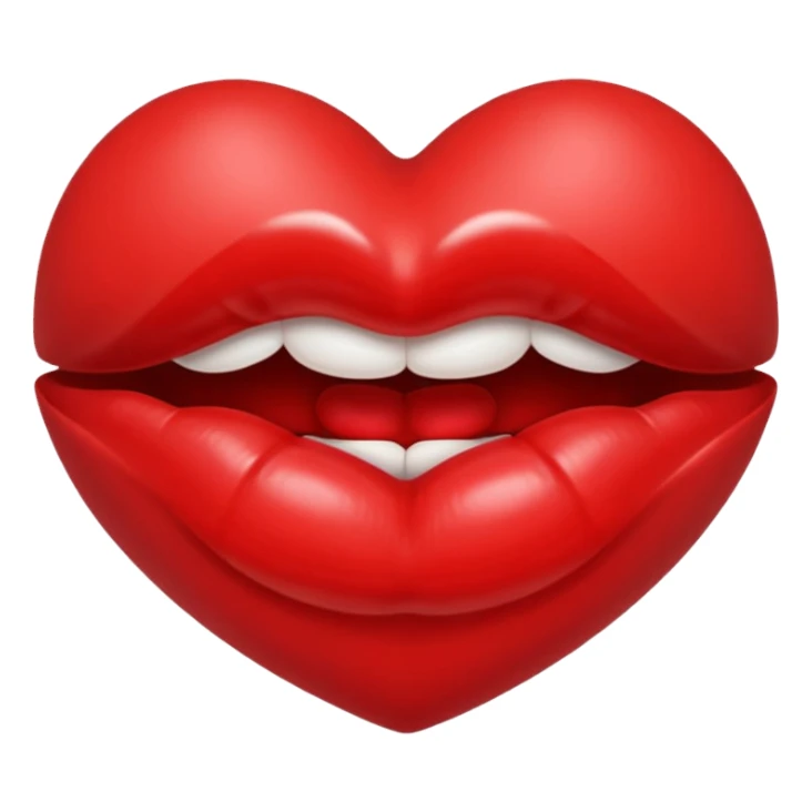lips and kisses inside a heart sticker