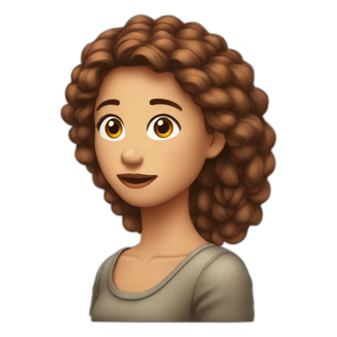 Fille marron aux cheveux frisée détachés sticker