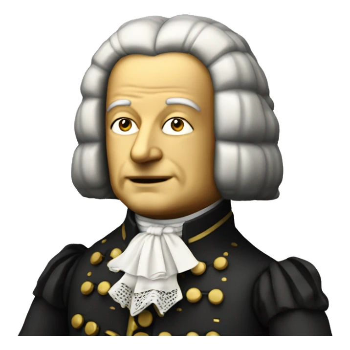 Johann Sebastian Bach as a vintage robot sticker