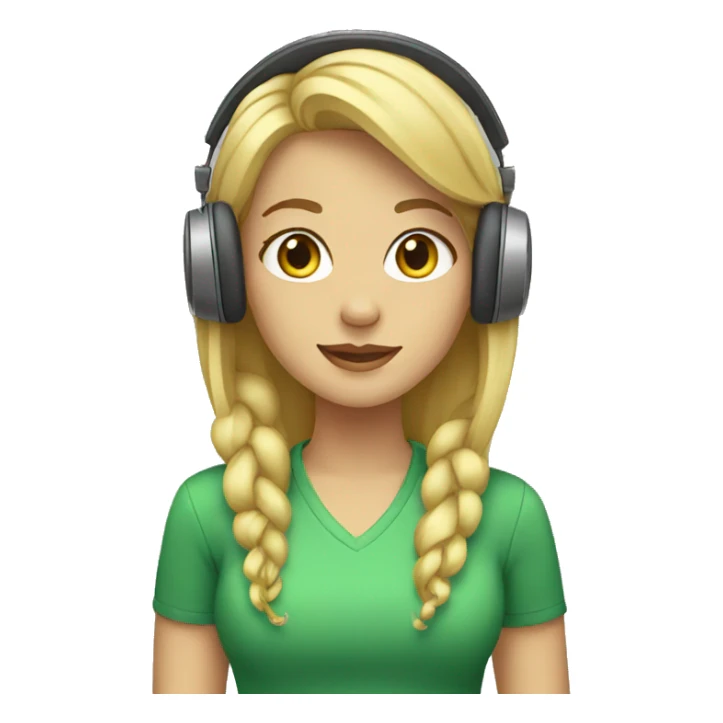 blonde girl with headphones sticker