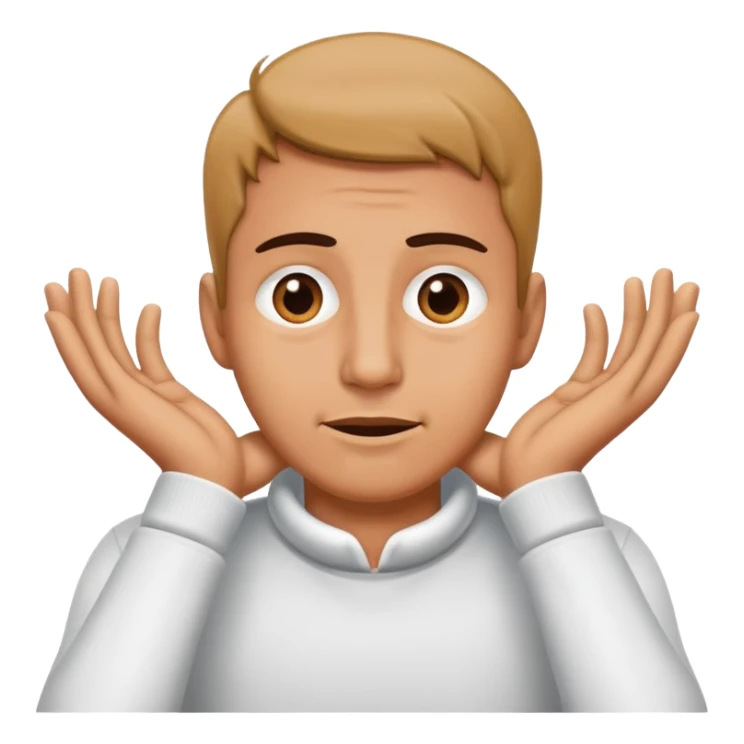 the man holds his hands behind his neck and rolls his eyes sticker