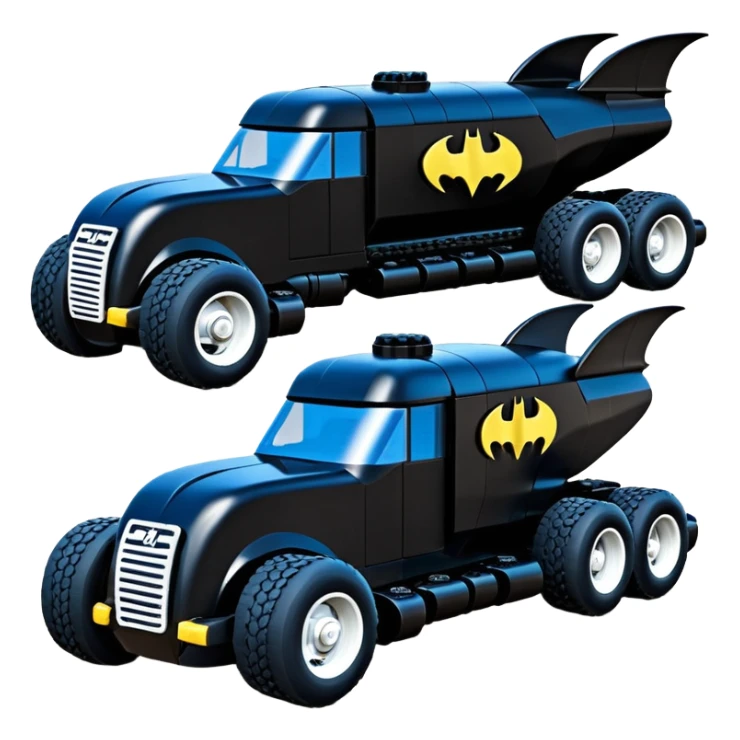 futuristic Batman’s Venomobile  Lego loosely based on 1956 freightliner semi (flat long straight organically-shaped mechanical roomy interior seating inside the body) stealthy town hot rod desert dirt racing rwd buggy  sticker