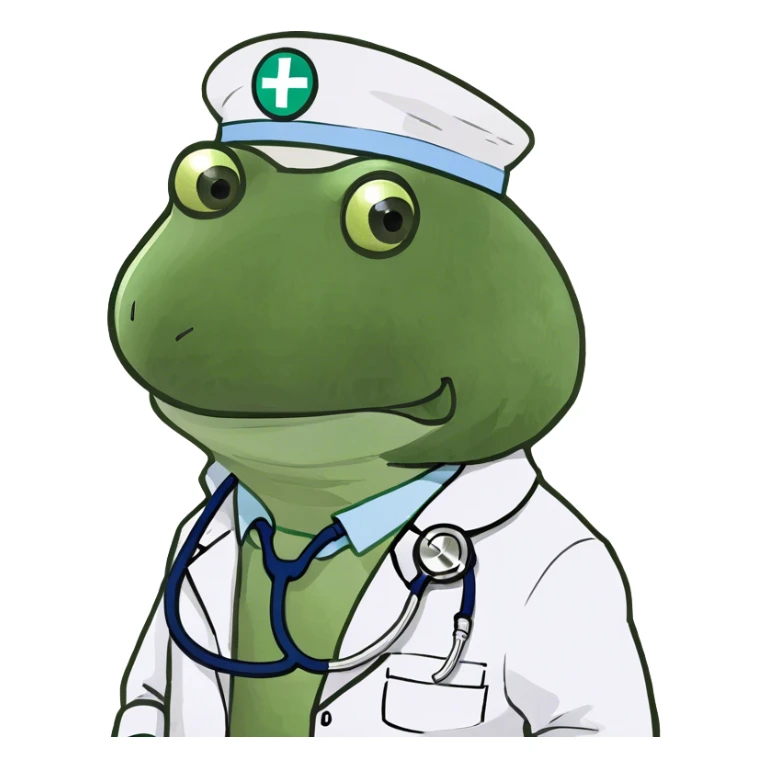bufo wearing a doctor outfit sticker