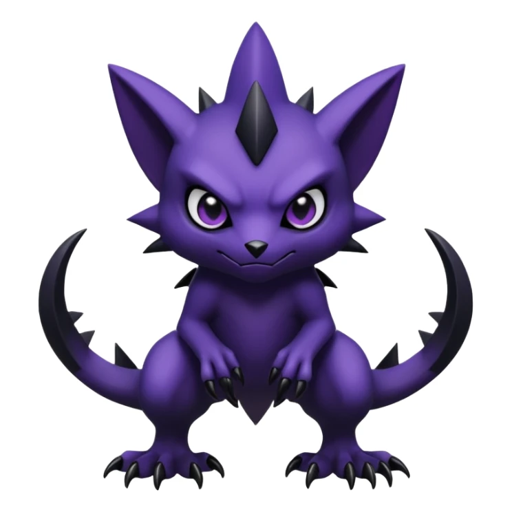 black gothic Fakémon-Pokémon-hybrid-creature dark purple sticker