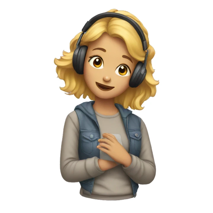 Girl listening to music  sticker