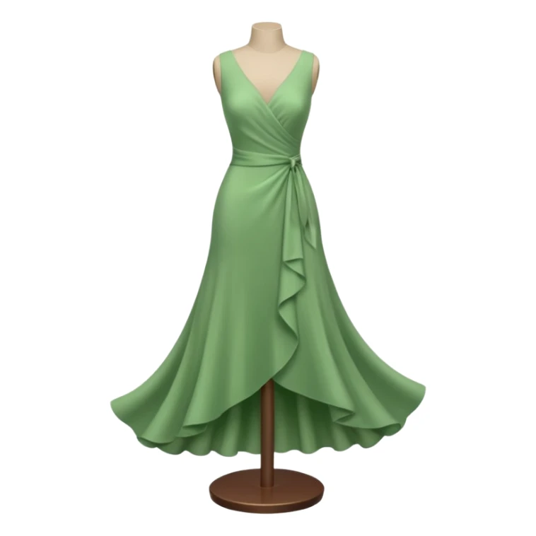 dress mannequin with green dresss sticker