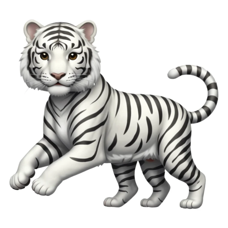 A white tiger pouncing at the screen with silver accsents make it less cartoon looking  sticker