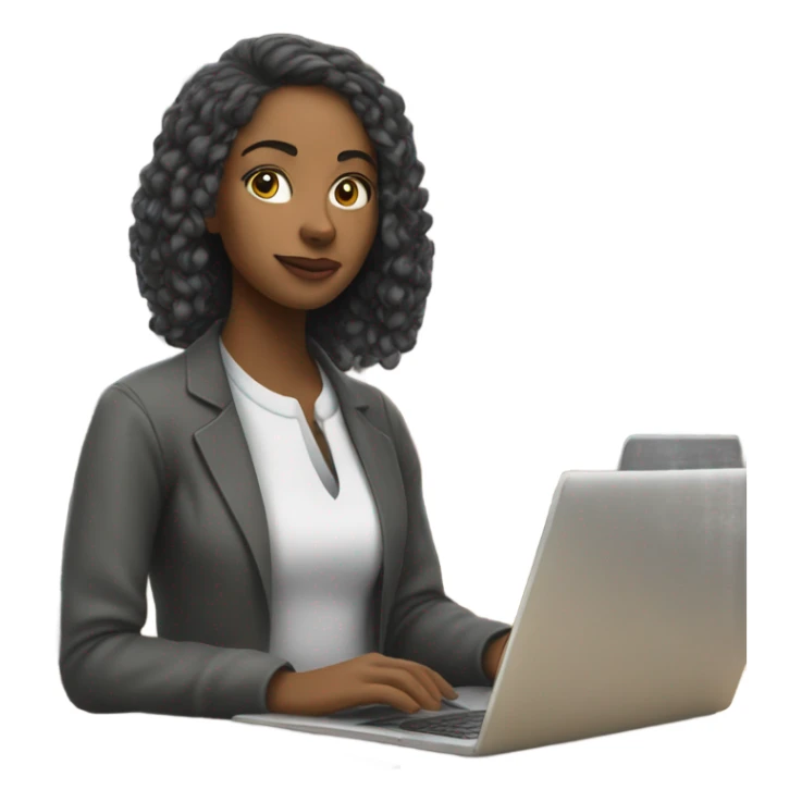 Computer science university, student woman, lighter skin   sticker