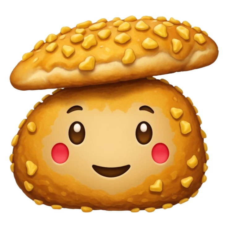 make a nugget emoji. it is important that the image has no face, no eyes, no nose, and no mouth, and no pink cheeks sticker