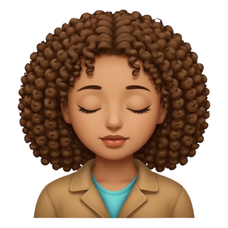 fille marron avec des boucle sans yeux bouche nez surcils sticker