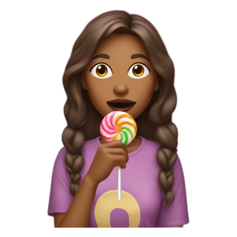 Woman eating lollipop sticker