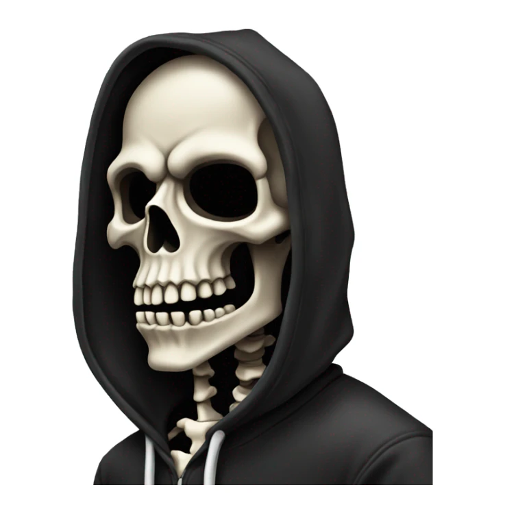 angry skeleton in black hoodie sticker