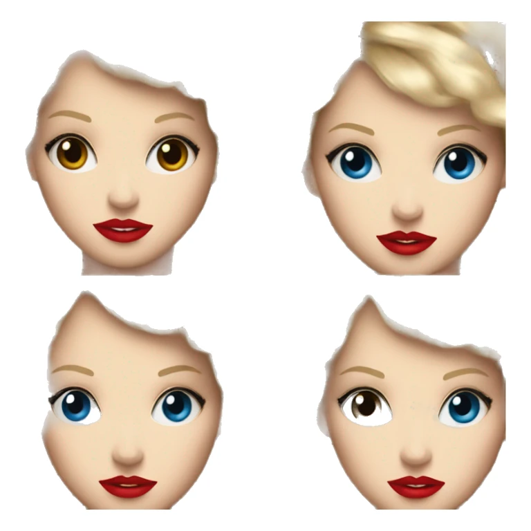 blonde girl blue eyes red lipstick taylor swift sticker
