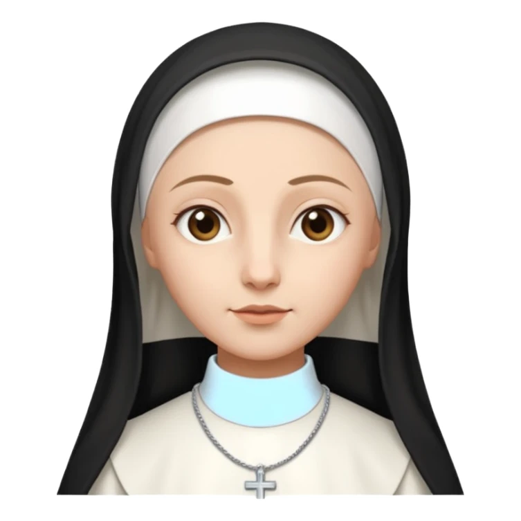 Rosalia (the singer) as a nun. (Use lux album cover as reference). The habit is white. sticker