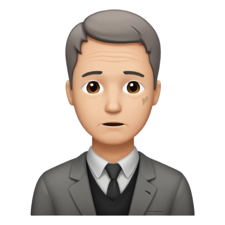 a man teacher, head is slanted, with an aching logo beside the neck sticker