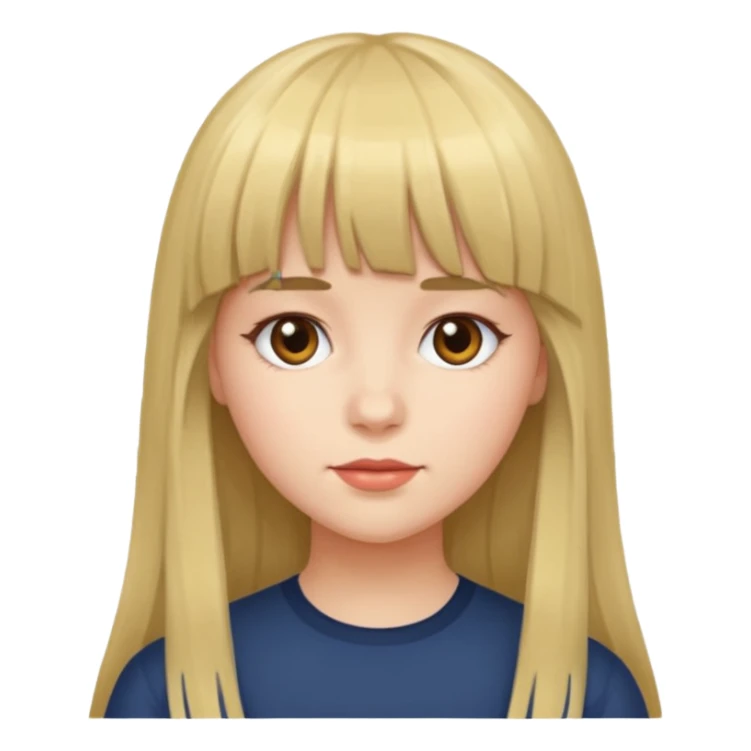 eu quero uma menina de franja e cabelo comprido sticker