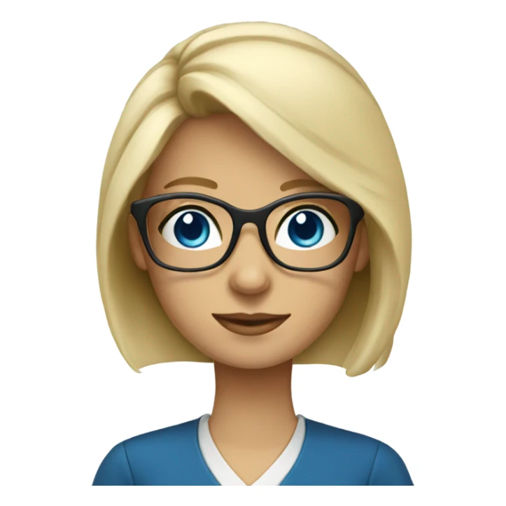 teacher-blonde-glasses-blue eyes sticker