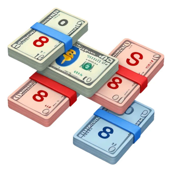  check money blue (#00A3E0) and red (#F9423A) sticker