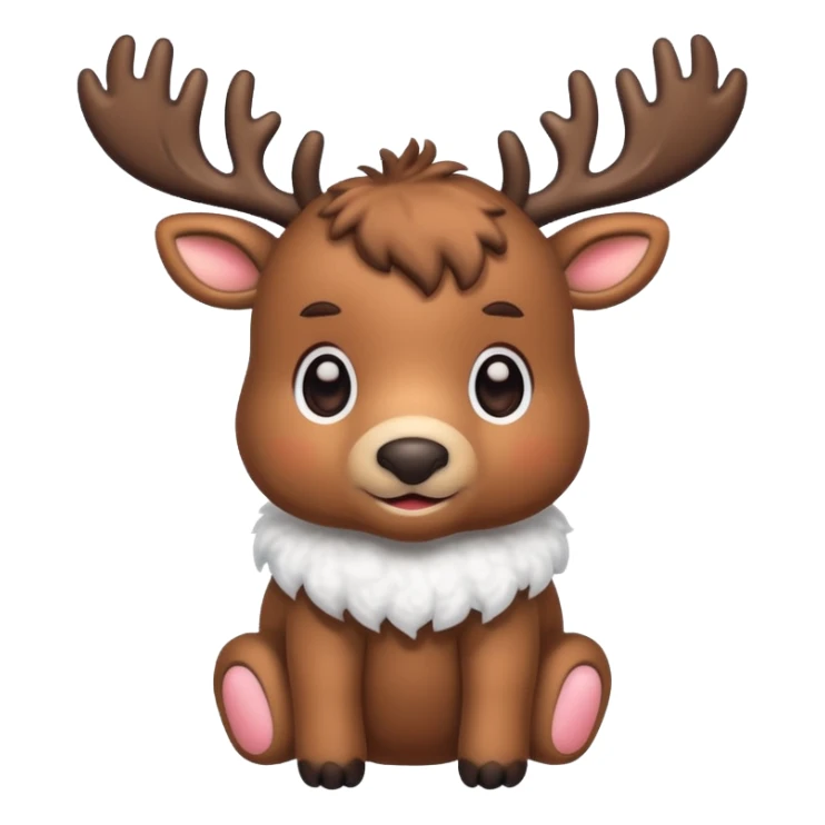 reindeer baby  cute, full bodysnow sticker