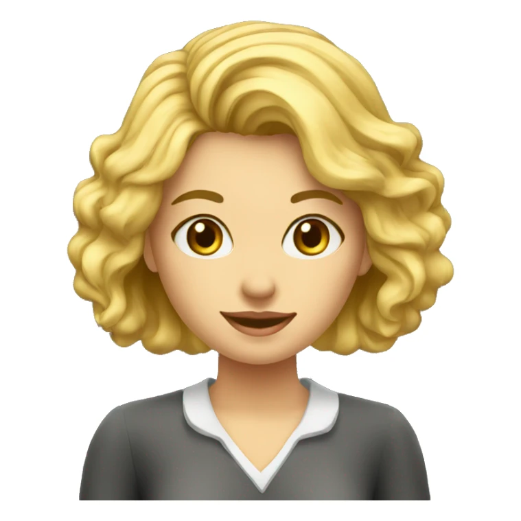 the teacher is a young blonde woman near the blackboard sticker