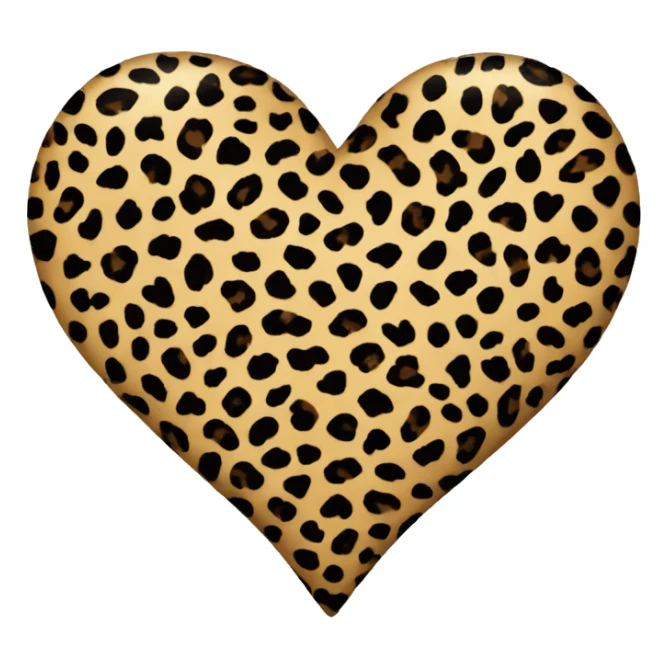 leopard print heart sticker