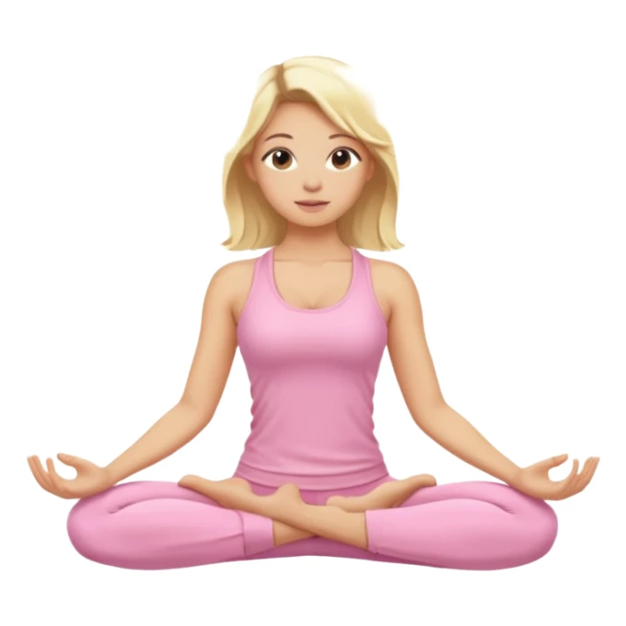 blonde yoga girl light pink clothes n sticker