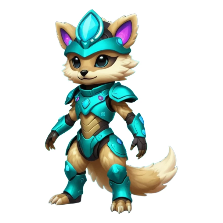 Epic Edgy Cute Colorful Vibrant Dark Nebula Modern Vernid-Protogen-creature-animal, full body sticker